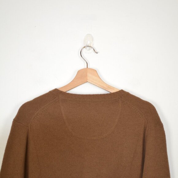 Black Brown 1826 Lambwool Blend Mens M Pullover V Neck Stretch Knit Sweater - Picture 5 of 10